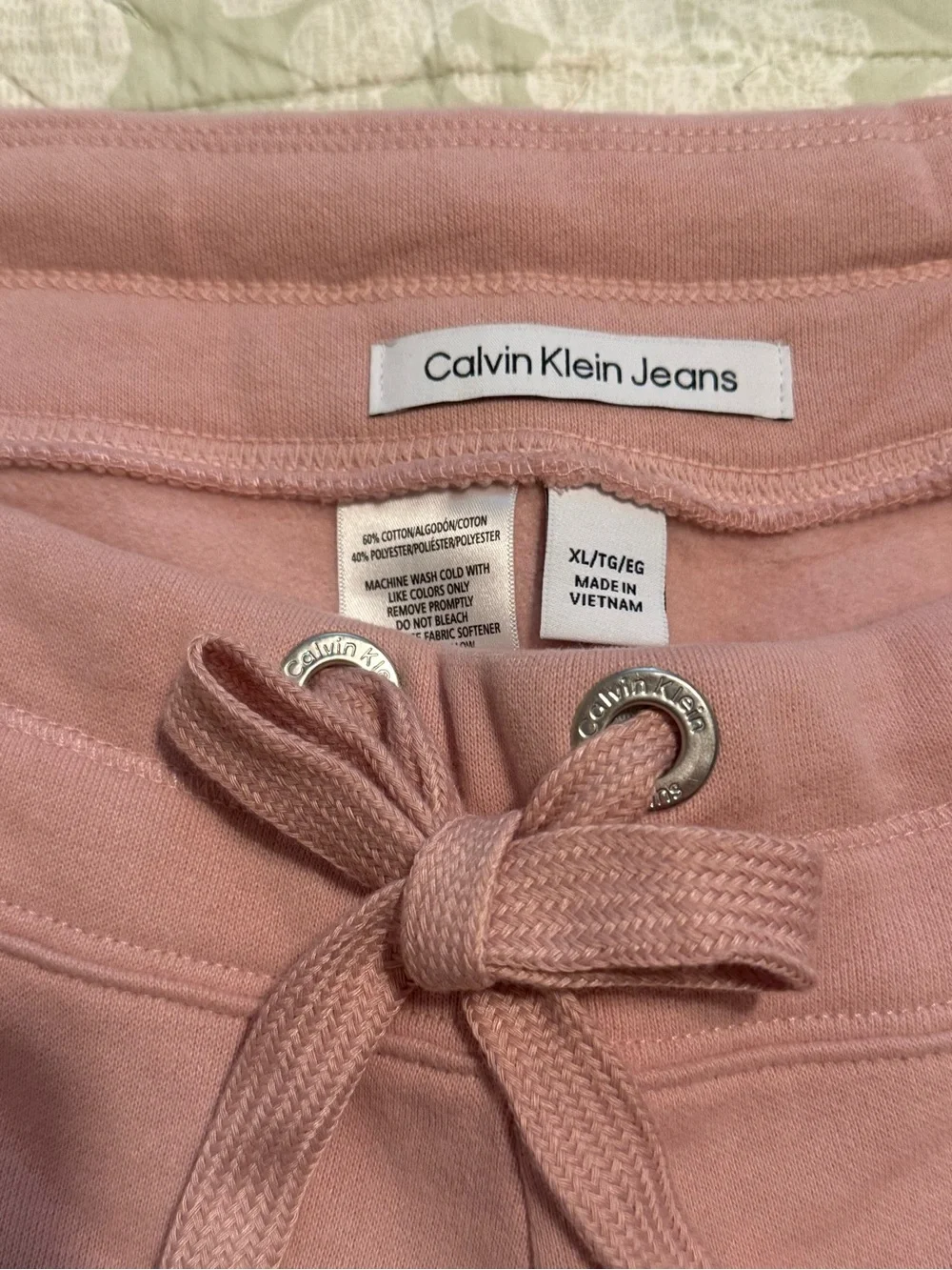 Calvin Klein Jeans Blush Pink Drawstring Sweatpants NWT XL - Picture 2 of 5